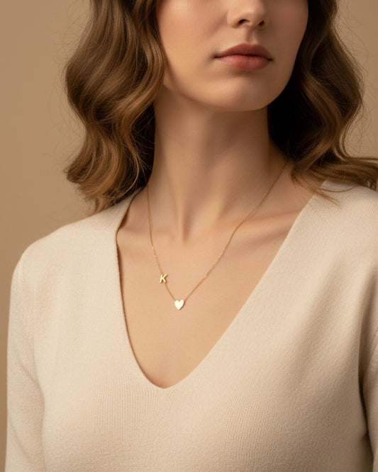 Asimetrik Kalpli Kolye | 925 Ayar Gümüş