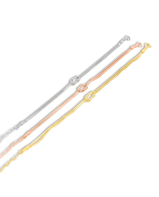 Çift Düğüm Bileklik (2 Adet) | 925 Ayar Gümüş