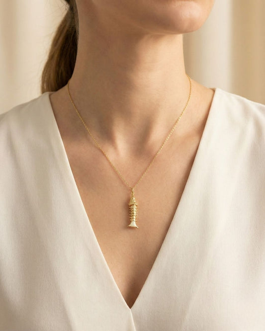 Minimal Balık Figürlü Zincir Kolye | 925 Ayar Gümüş
