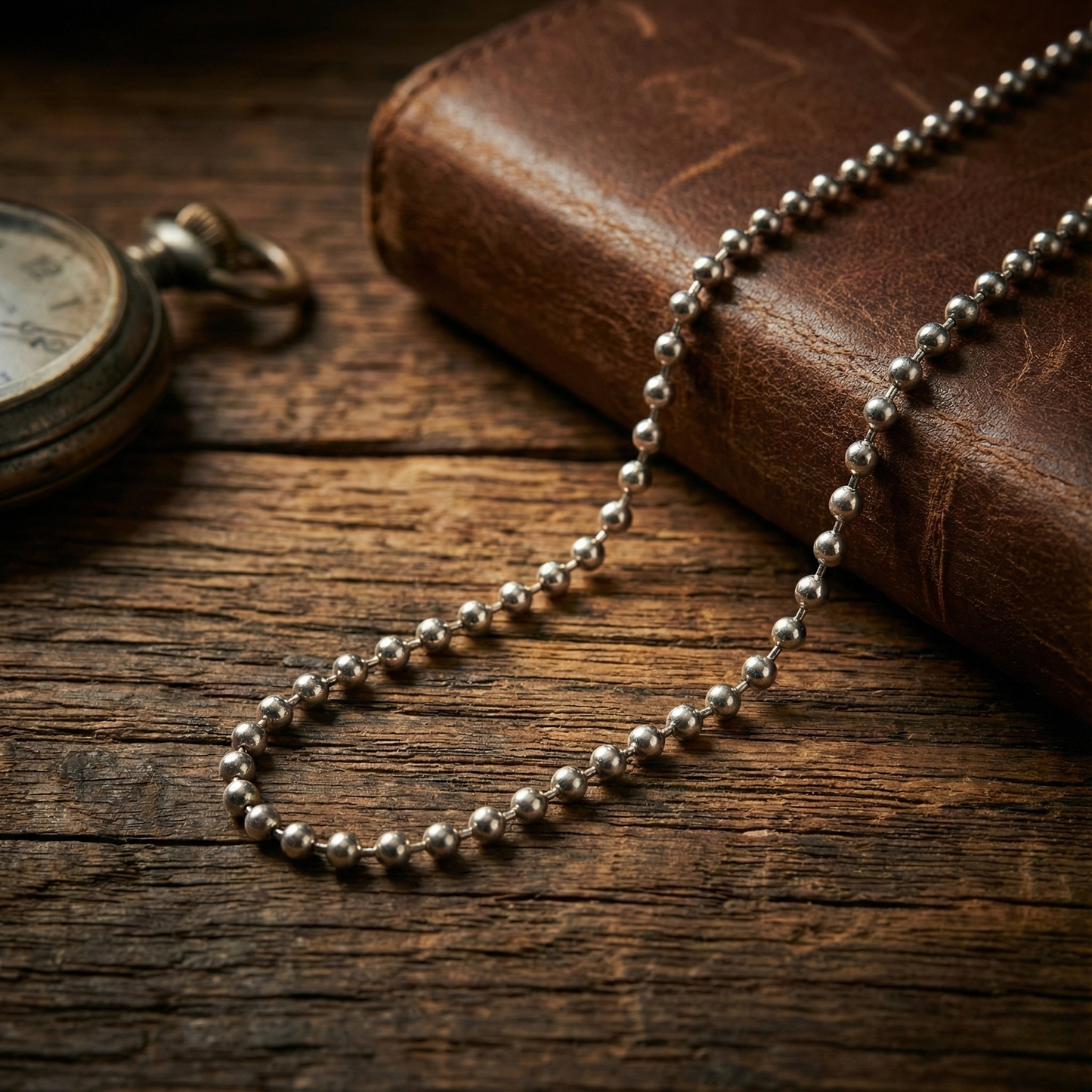 Top Zincirli Erkek Kolye | 925 Ayar Gümüş