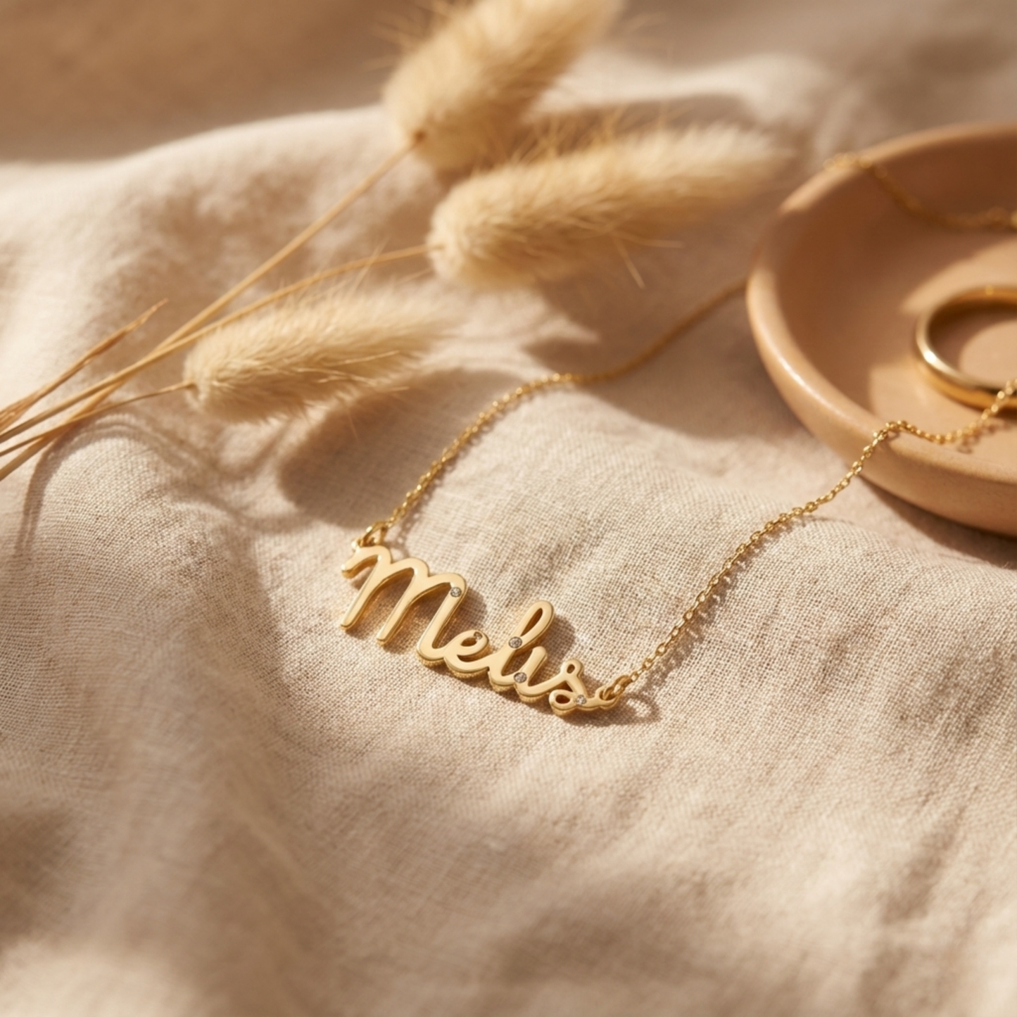 Taşlı İsim Kolye | 925 Ayar Gümüş