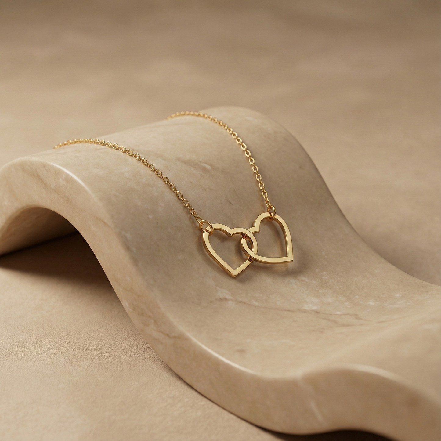 İç İçe Kalp Kolye | 925 Ayar Gümüş