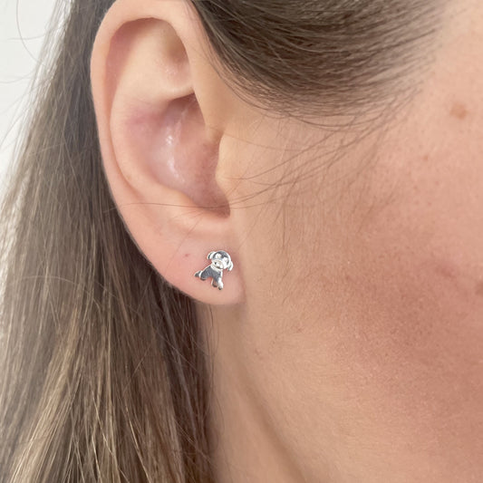 Köpek Figürlü Küpe | 925 Ayar Gümüş