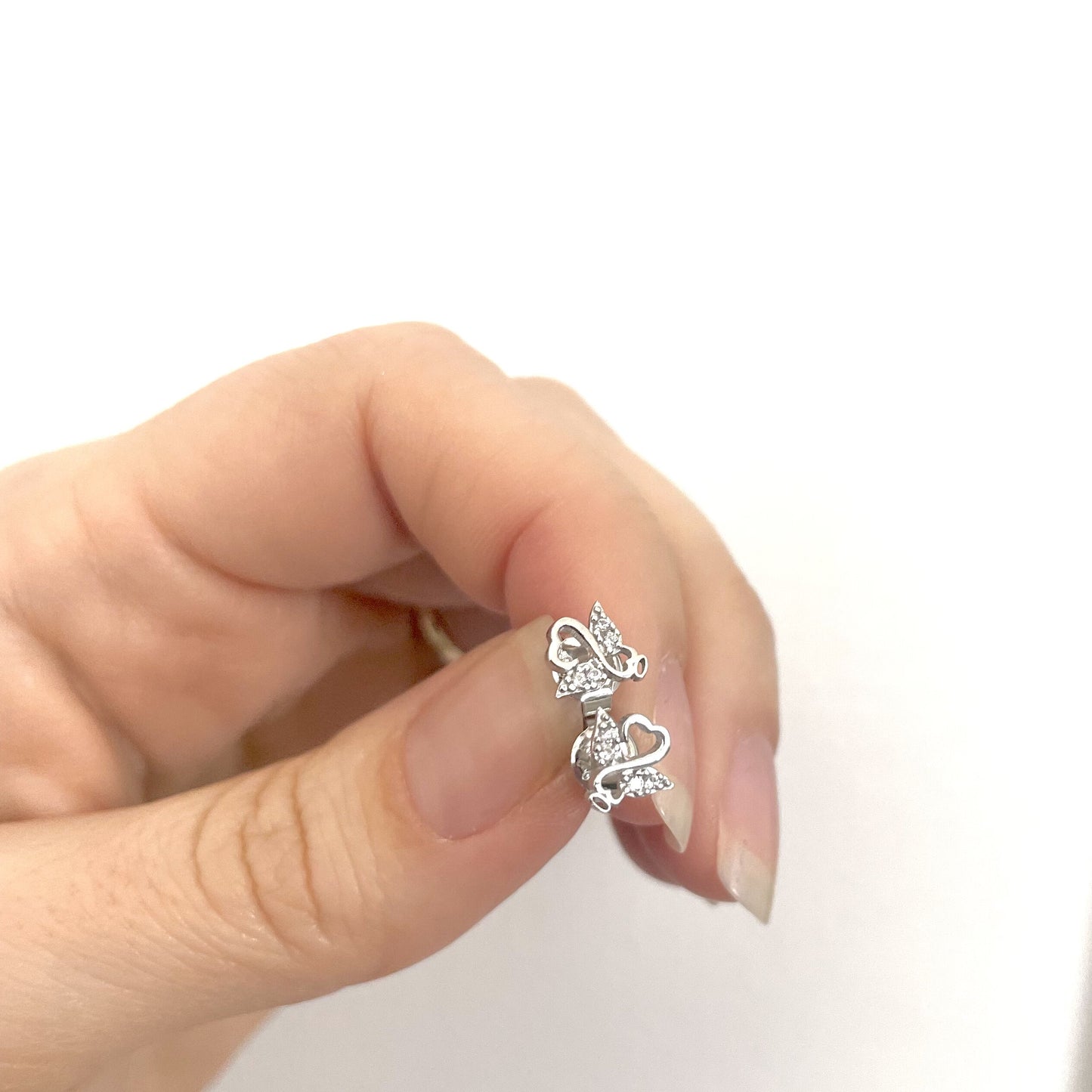 Melek Kanatlı Sonsuzluk Küpe | 925 Ayar Gümüş