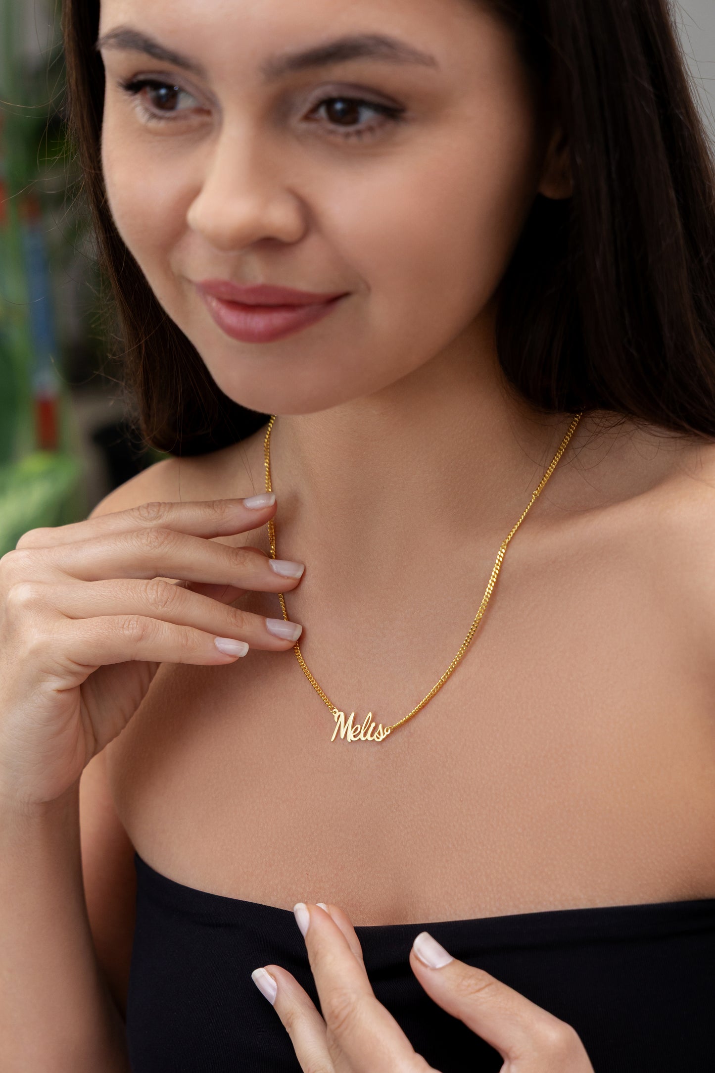 Yatay İsim Kolye | 2 mm Gurmet Zincir | 925 Ayar Gümüş