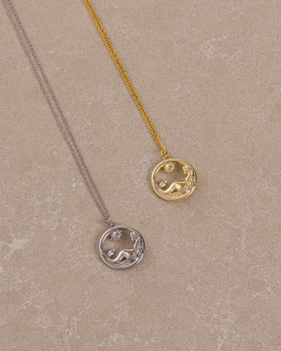 Deniz Kızı ve Güneş Kolye | 925 Ayar Gümüş