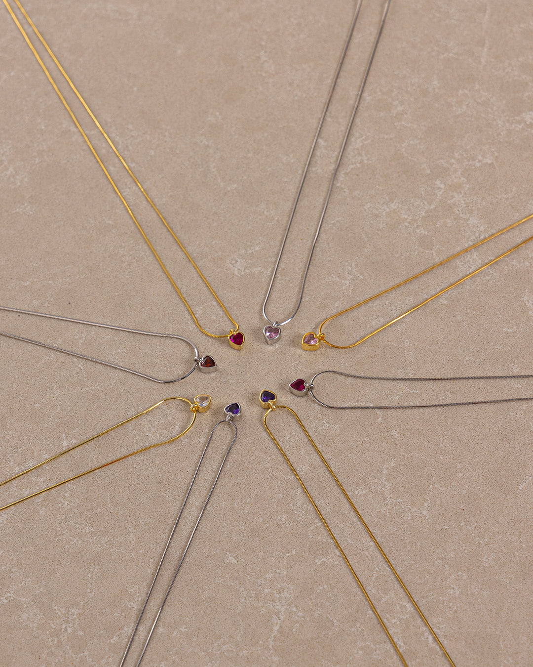 Renkli Kristal Taşlı Kalp Kolye | 925 Ayar Gümüş