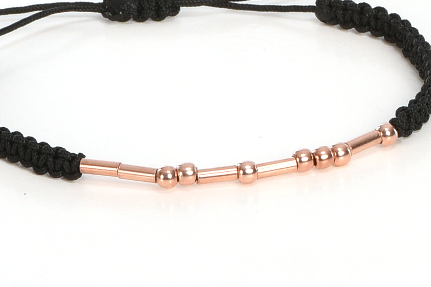 Mors Alfabeli Örgü İpli Bileklik | 925 Ayar Gümüş