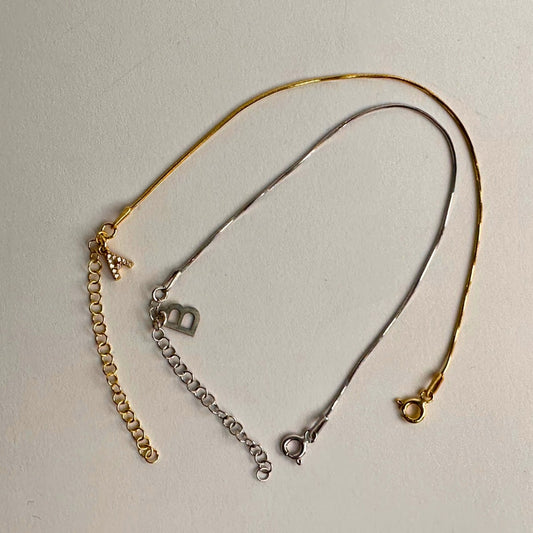 Harfli Mini İtalyan Zincir Bileklik | 925 Ayar Gümüş