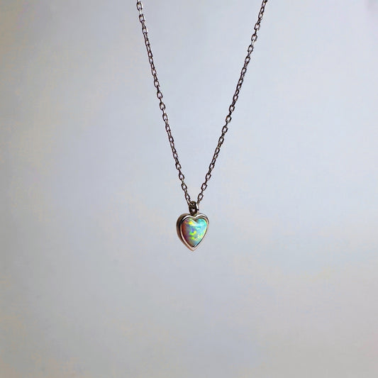 Sedef Taşlı Kalp Kolye | 925 Ayar Gümüş