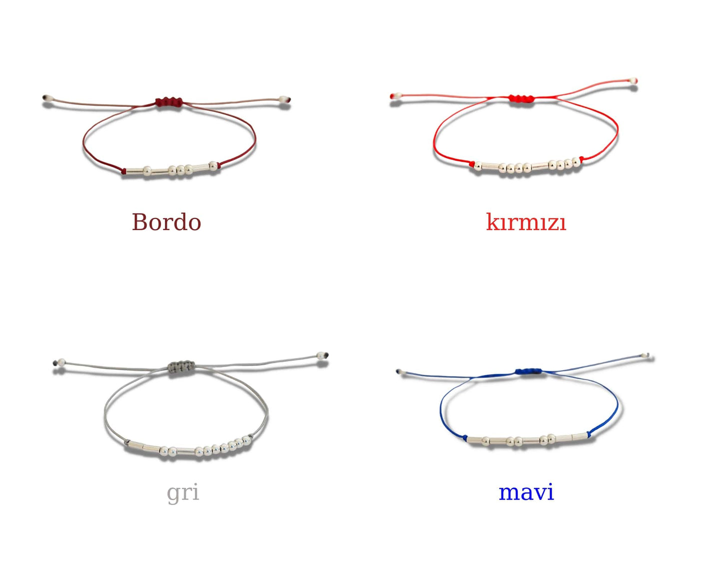 Mors Alfabeli Çift Bileklik(2 adet) | 925 Ayar Gümüş