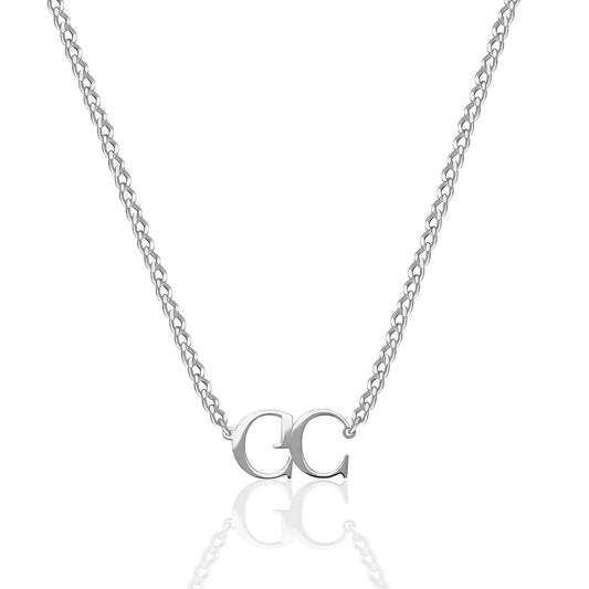 Kişiselleştirilebilir 925 Ayar Gümüş İkili Harf Kolye | 925 Ayar Gümüş