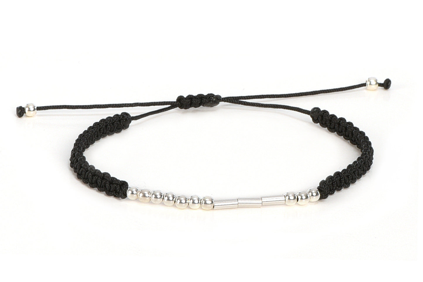 Mors Alfabeli Örgü İpli Çift Bileklik (2 adet) | 925 Ayar Gümüş