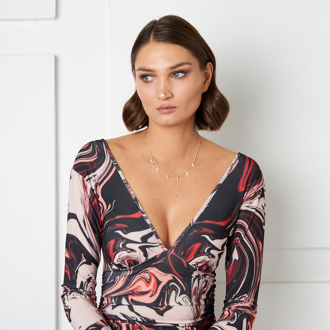 Figaro Zincir Harf Sallantılı İsim Kolye | 925 Ayar Gümüş