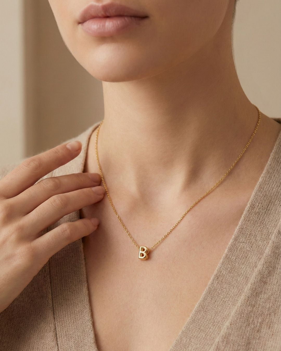 Minimal Balon Harf Kolye | 925 Ayar Gümüş