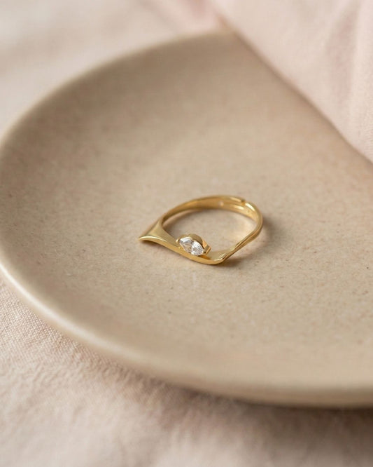 Ayarlanabilir Markiz Taşlı Yüzük| 925 Ayar Gümüş