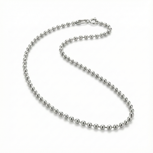 Top Zincirli Erkek Kolye | 925 Ayar Gümüş