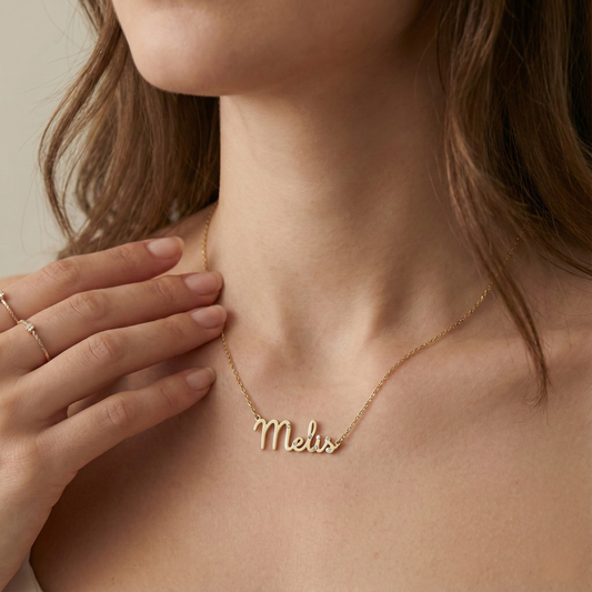 Taşlı İsim Kolye | 925 Ayar Gümüş