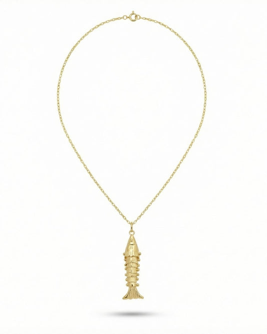 Minimal Balık Figürlü Zincir Kolye | 925 Ayar Gümüş