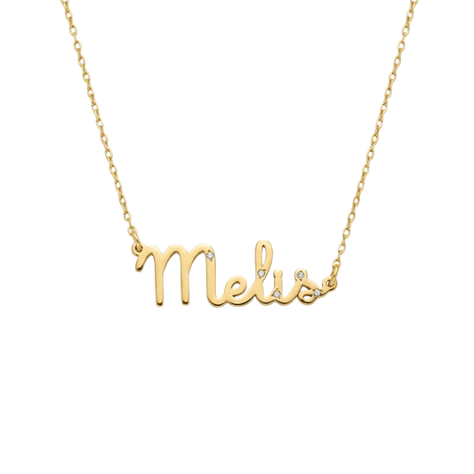 Taşlı İsim Kolye | 925 Ayar Gümüş