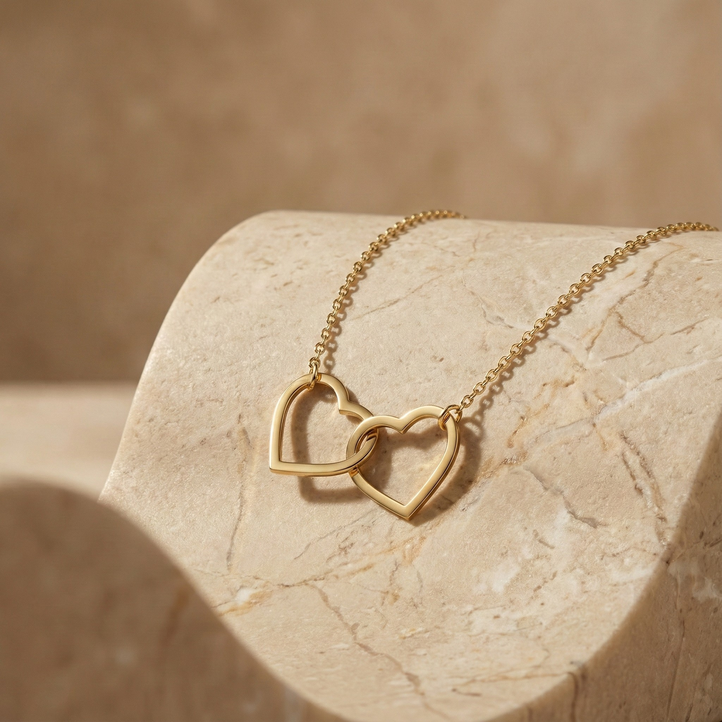 İç İçe Kalp Kolye | 925 Ayar Gümüş