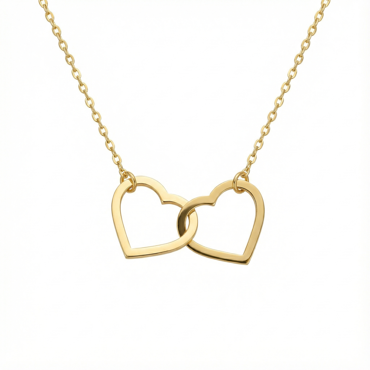 İç İçe Kalp Kolye | 925 Ayar Gümüş