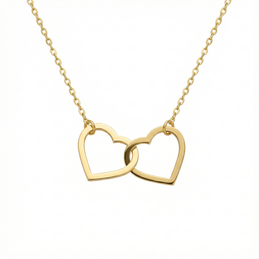 İç İçe Kalp Kolye | 925 Ayar Gümüş