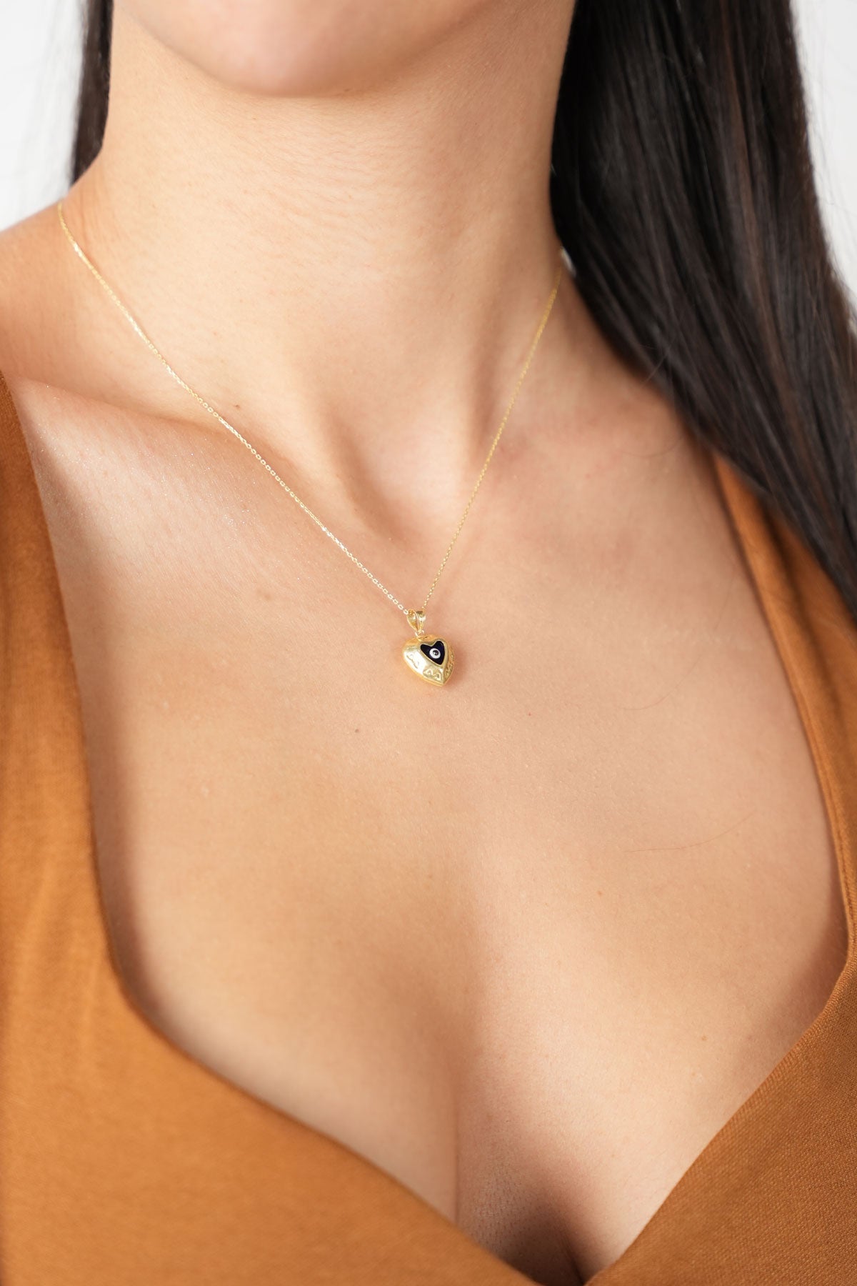 Kalpli Nazar Boncuğu Kolye | 925 Ayar Gümüş