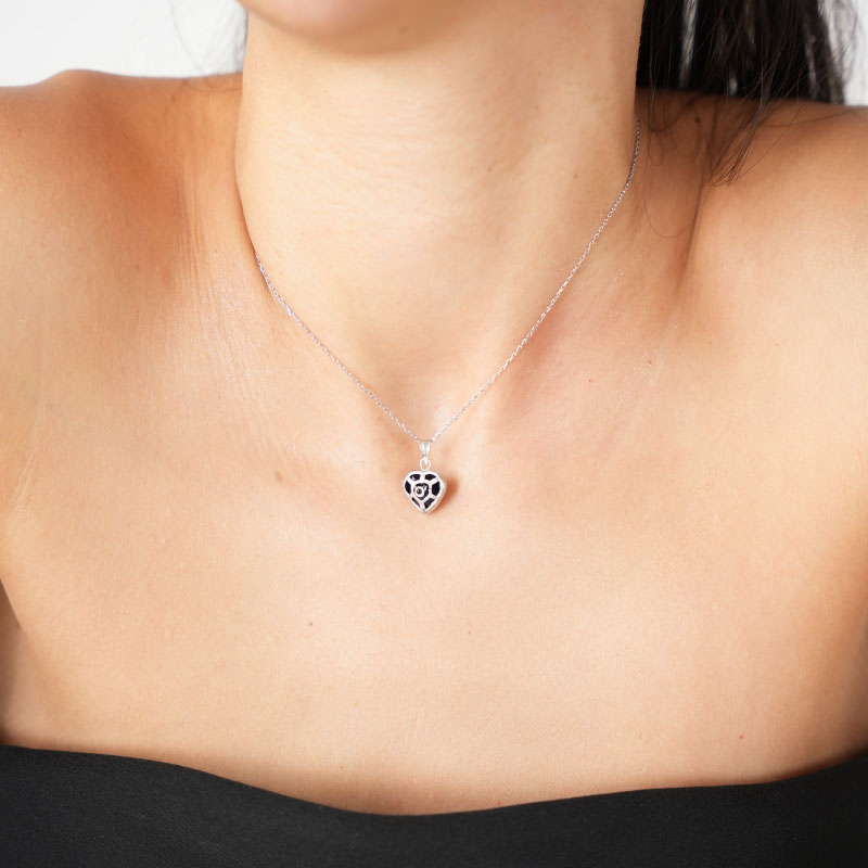 Kalp Nazar Boncuğu Kolye | 925 Ayar Gümüş