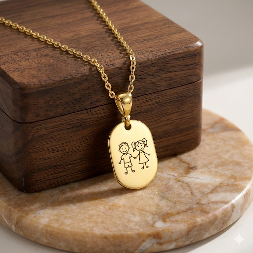 Kişiselleştirilebilir Çizim Kolye | 925 Ayar Gümüş