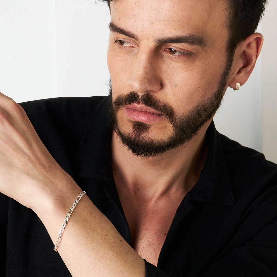Unisex Figaro Zincir Bileklik | 925 Ayar Gümüş