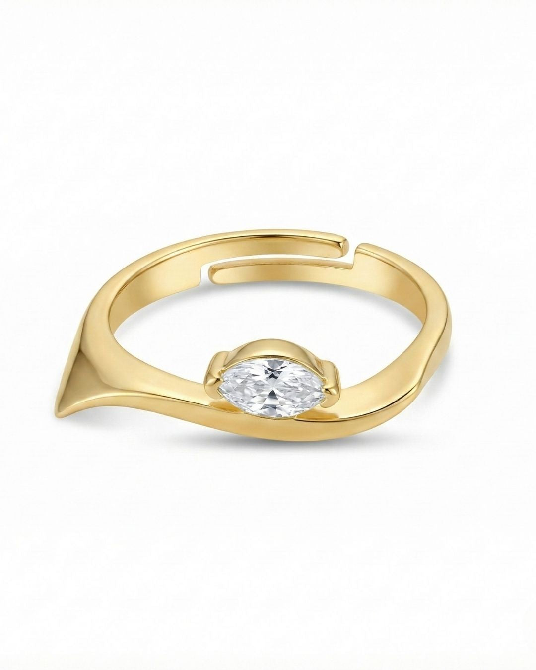 Ayarlanabilir Markiz Taşlı Yüzük| 925 Ayar Gümüş