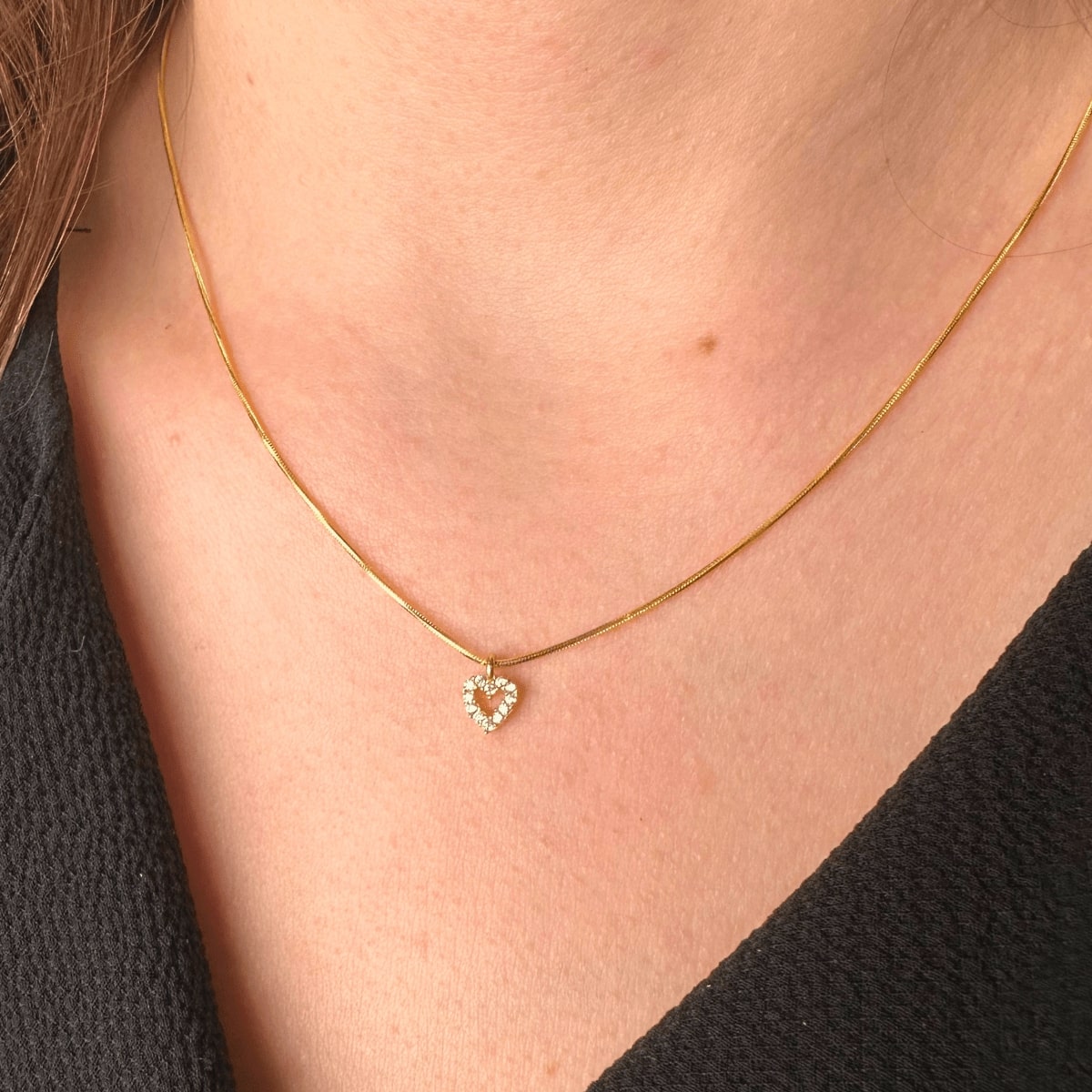 Minimalist Taşlı Kalp Kolye | 925 Ayar Gümüş